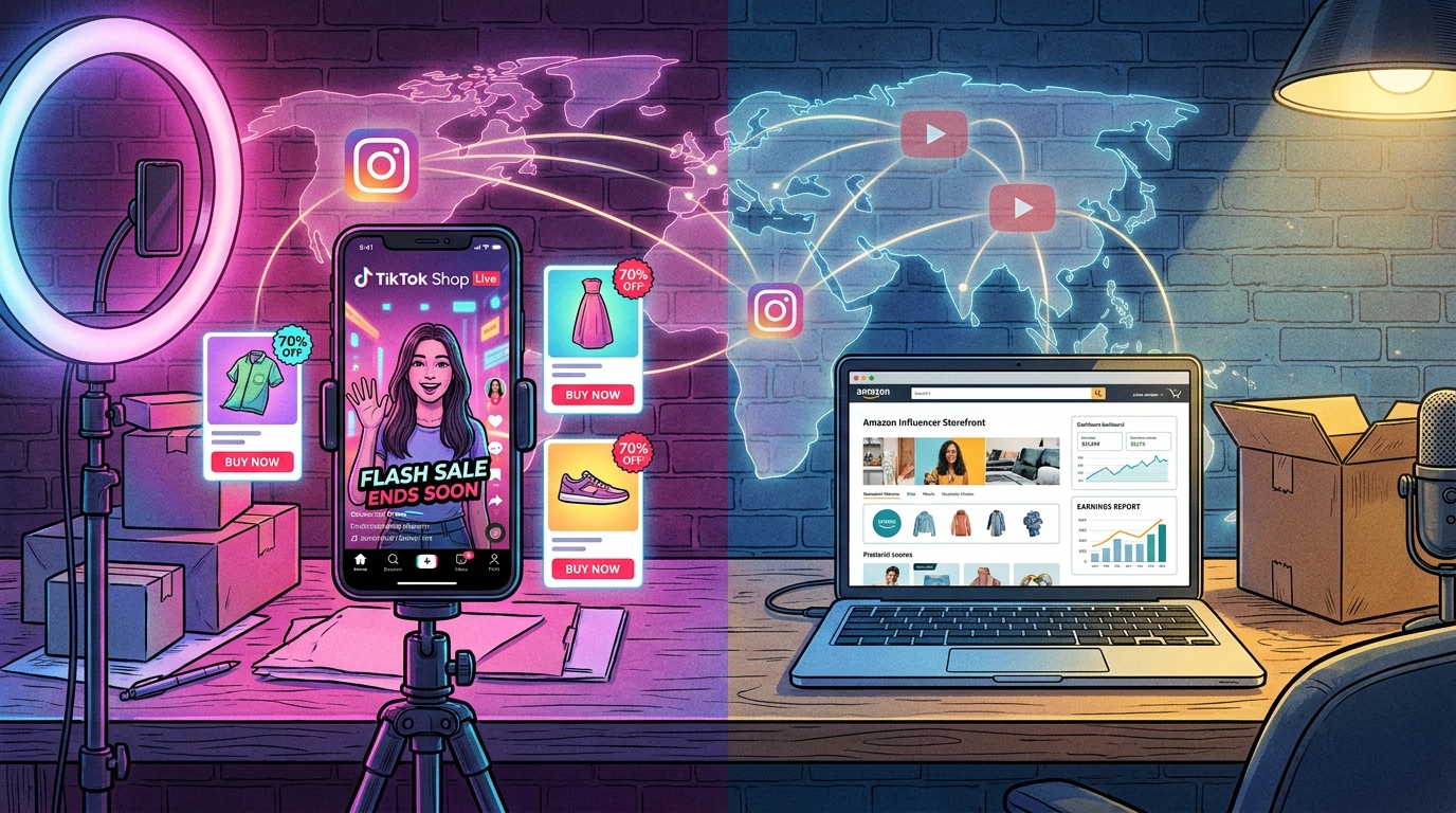 Creators Are Splitting Into Two Social Commerce Camps: TikTok Shop-First vs Amazon-First